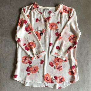 White floral blouse